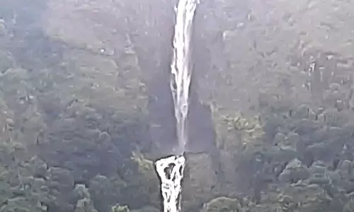 காட்டேரி நீர் வீழ்ச்சியில் ஆர்ப்பரித்து கொட்டும் தண்ணீர்