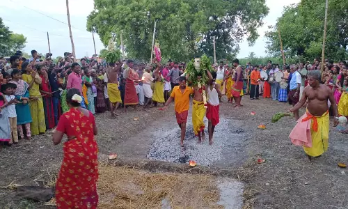 திட்டக்குடி அருகே  மாரியம்மன் கோவிலில் தீமிதி திருவிழா
