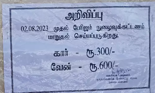 கொடைக்கானல் பேரிஜம் ஏரிக்கு செல்ல கட்டணம் உயர்வு
