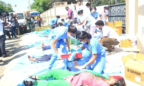 கோவையில் பரபரப்பை ஏற்படுத்திய விபத்து மீட்பு ஒத்திகை