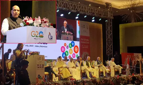 ஜனநாயகம் செயல்பட வலுவான, அறிவார்ந்த சிவில் சமூகம் அவசியம்: சி20 கூட்டத்தில் ராஜ்நாத் சிங் பேச்சு