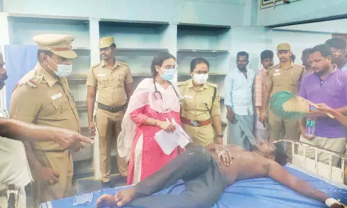 தீ விபத்தால் காயமடைந்து சிகிச்சை பெறுபவர்களுக்கு எஸ்.பி. நேரில் சென்று ஆறுதல்