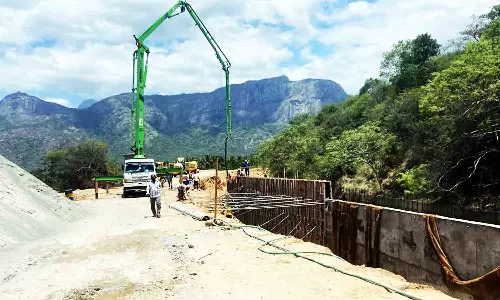 உடுமலை அருகே காண்டூர் கால்வாய் கட்டுமான பணிகள்  தீவிரம்