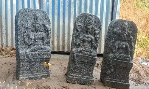 பண்ருட்டி அருகே 15- ம் நூற்றாண்டு சப்தமாதர்கள் சிற்பம் கண்டெடுப்பு
