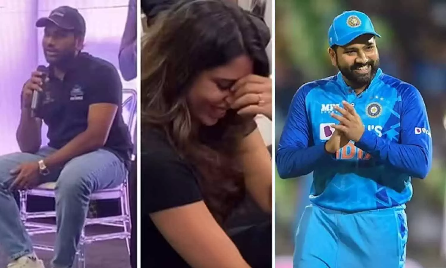 பாகிஸ்தான் பந்து வீச்சாளர்களில் யார் சிறந்தவர்: ரோகித் பதிலுக்கு வாய்விட்டு சிரித்த மனைவி- வைரலாகும் வீடியோ பாகிஸ்தான் பந்து வீச்சாளர்களில் யார் சிறந்தவர்: ரோகித் பதிலுக்கு வாய்விட்டு சிரித்த மனைவி- வைரலாகும் வீடியோ