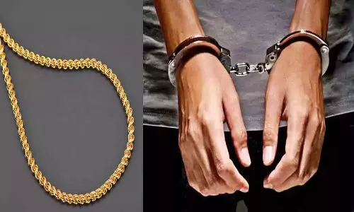 பெண்ணிடம் செயின் பறித்த திருடனுக்கு மாவுகட்டு