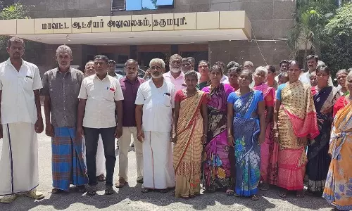 கோவில் நிலத்தை மீட்டு தர கோரி கிராம மக்கள் கலெக்டரிடம் மனு
