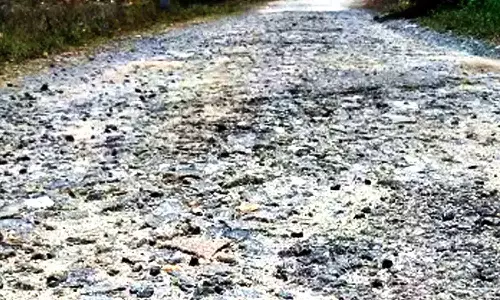 ராவணபுரம் கிராமத்தில் பழுதடைந்த சாலையால் பொதுமக்கள் அவதி