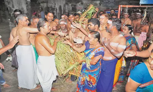 கன்னியாகுமரி பகவதி அம்மன் கோவிலில் நிறைபுத்தரிசி பூஜை