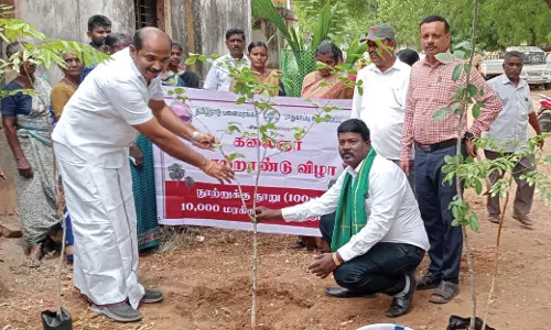 ஆழ்வார்திருநகரி ஊராட்சி ஒன்றியத்தில் 10 ஆயிரம் மரக்கன்றுகள்  நடும் நிகழ்ச்சி தொடக்க விழா