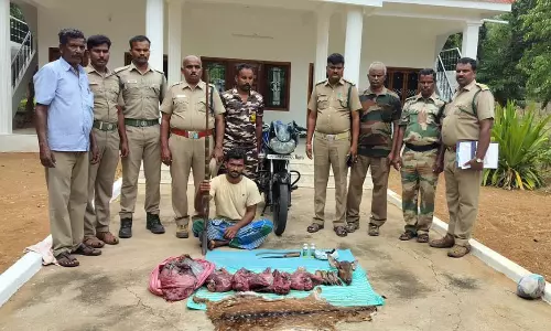 ஒகேனக்கல்லில் மான் வேட்டையாடியவர் நாட்டுத் துப்பாக்கியுடன் சிக்கினார்