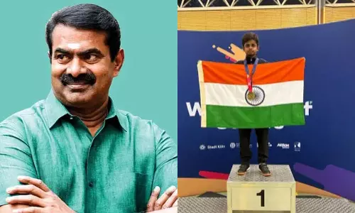 சர்வதேச இறகுப்பந்து போட்டியில் தங்கம் வென்ற தமிழக சிறுவனுக்கு சீமான் வாழ்த்து