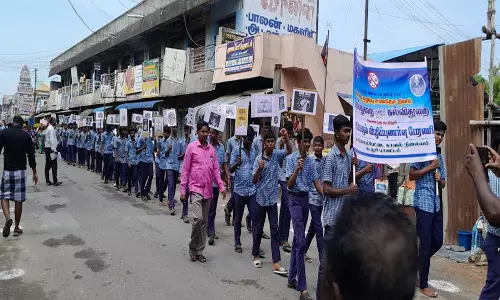 மங்கலம்பேட்டையில்  போதை பொருள் ஒழிப்பு விழிப்புணர்வு ஊர்வலம்