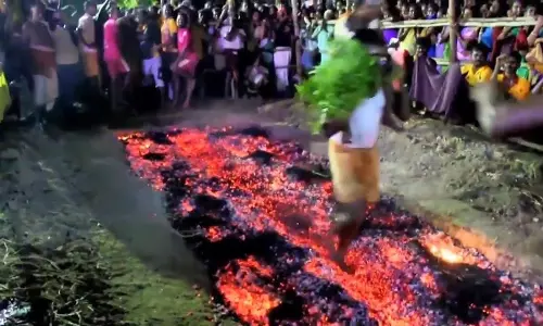 ஓலைப்பாடி பச்சையம்மன் கோவிலில்  தீமிதி திருவிழா