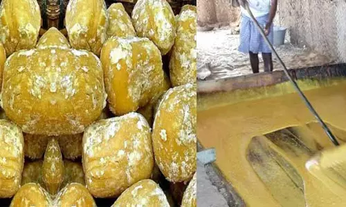 பரமத்திவேலூரில் உற்பத்தி குறைவால் வெல்லம் விலை உயர்வு