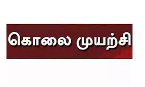 மனைவி  தலையில் கல்லை போட்டு கொல்ல முயற்சி