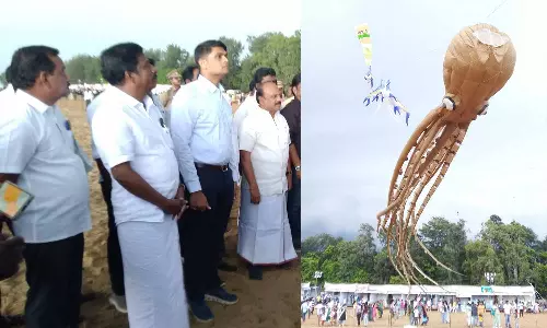 மாமல்லபுரத்தில் சர்வதேச பட்டம் விடும் திருவிழா: அமைச்சர் தா.மோ.அன்பரசன் துவக்கி வைத்தார்