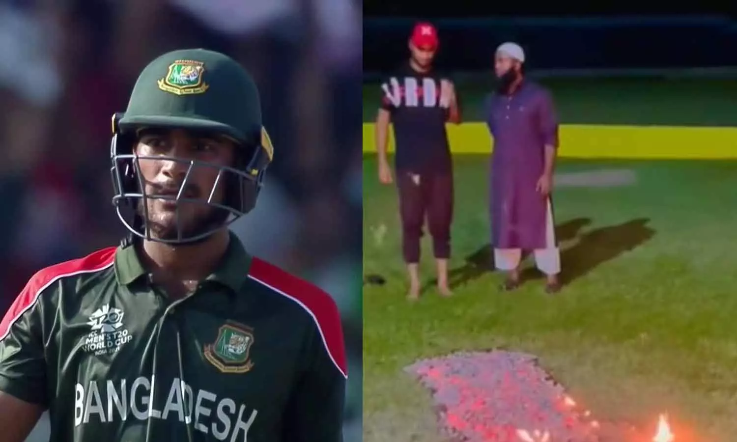 வங்காளதேச அணி வெற்றி பெற தீ மிதித்த நயிம்- வைரலாகும் வீடியோ