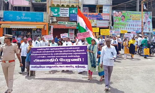 மணிப்பூர் விவகாரம் ஏற்காட்டில் அமைதி ஊர்வலம்