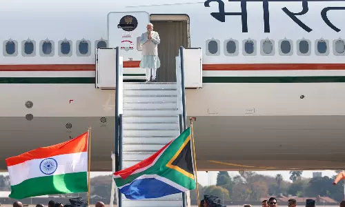BRICS மாநாட்டில் கலந்துகொள்ள ஜோகனெஸ்பர்க் சென்றடைந்தார் பிரதமர் மோடி