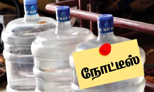 வேலூர் மாவட்டத்தில் 10 குடிநீர் தயாரிப்பு நிறுவனங்களுக்கு நோட்டீஸ்
