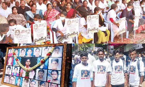 நீட் தேர்வை ரத்து செய்யக் கோரி மதுரையில் இன்று தி.மு.க.வினர் உண்ணாவிரதம்- கட்சியினர் ஏராளமானோர் திரண்டனர்