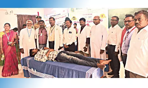 அருள் ஆனந்தர் கல்லூரியில் ரத்ததானம்-உறுப்புதான முகாம்