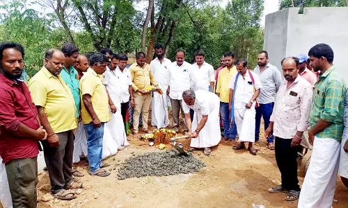 பாகலஹள்ளி ஊராட்சியில்    கான்கிரீட் சாலை அமைக்க பூமி பூஜை