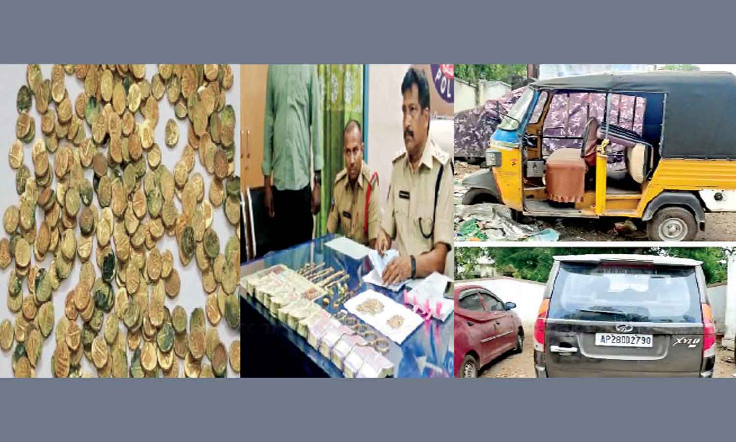 தங்கப் புதையலை சென்னையில் விற்று உல்லாசமாக வாழ்ந்த 3 பேர் கைது- 499 தங்க நாணயங்கள், ரூ.14 லட்சம் பறிமுதல்