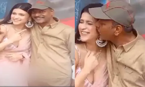 திடீரென முத்தமிட்ட இயக்குனர்.. பதறாமல் சிரித்த நடிகை