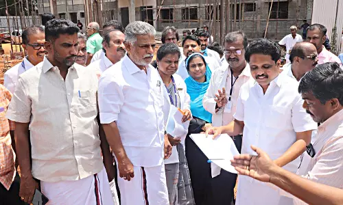 புதிய கட்டிடங்களை எம்.பி. ஆய்வு