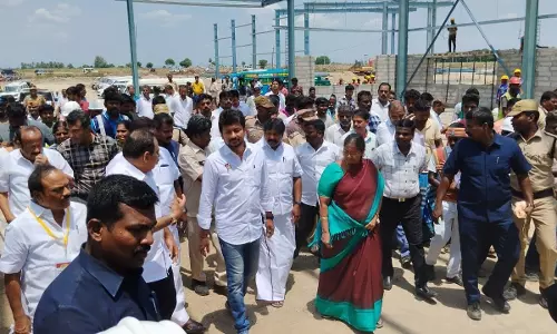 சிப்காட் தொழில் பூங்காவினை ஆய்வு செய்த அமைச்சர் உதயநிதி ஸ்டாலின்