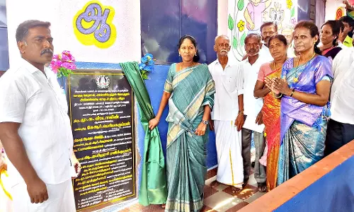 புதிய அங்கன்வாடி கட்டிடத்தை  தமிழரசி எம்.எல்.ஏ திறந்து வைத்தார்