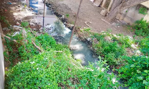 நிலக்கோட்டையில் அரசு பள்ளி முன்பு தேங்கிய கழிவு நீரால் சுகாதார சீர்கேடு