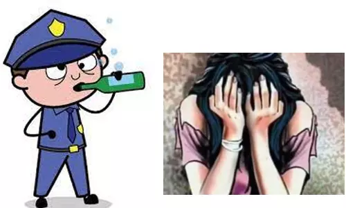 போதையில் இளம்பெண்ணிடம் அத்துமீறிய போலீஸ்காரர்