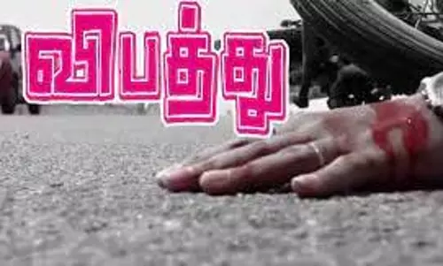 தனியார் பேருந்து மோதி அரசு பள்ளி ஆசிரியர் பலி