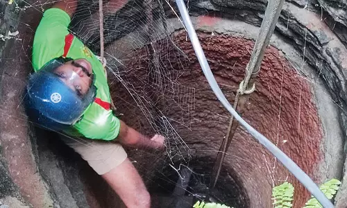 நாகர்கோவிலில் 70 அடி ஆழமுள்ள கிணற்றில் தவறி விழுந்த பூனை