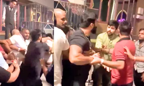 பாரில் மதுபாட்டில்களை வீசி சண்டை போட்ட குடிமகன்கள்