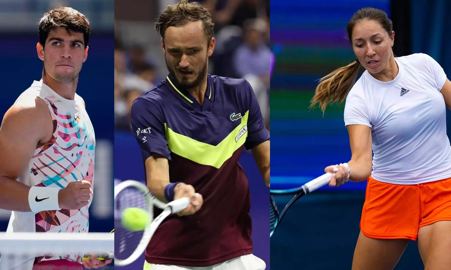 அமெரிக்க ஓபன்: அல்காரஸ், மெட்வதேவ் கால்இறுதிக்கு முன்னேற்றம்- பெகுலா அதிர்ச்சி தோல்வி அமெரிக்க ஓபன்: அல்காரஸ், மெட்வதேவ் கால்இறுதிக்கு முன்னேற்றம்- பெகுலா அதிர்ச்சி தோல்வி