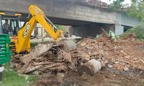 பாலகிருஷ்ணாபுரம் மேம்பாலத்தில் சர்ச்சைக்குரிய வீட்டை இடித்து அகற்றிய அதிகாரிகள் - உரிமையாளரின் மனைவி தற்கொலை முயற்சி