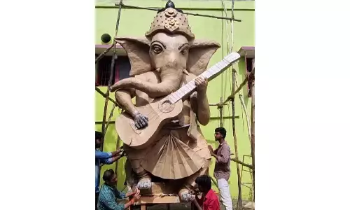 450 கிலோ காகித தாளில் விநாயகர் சிலை