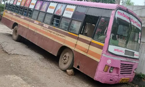 மார்த்தாண்டம் அருகே பயணிகளுடன் ஓடைக்குள் இறங்கிய அரசு பஸ்