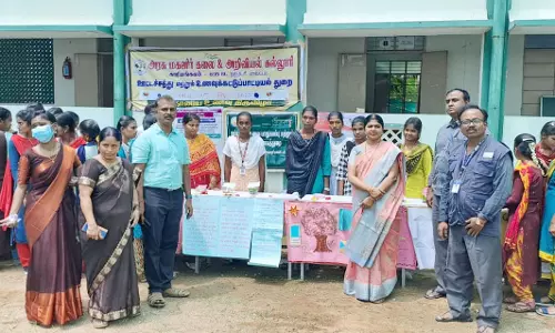 காரிமங்கலம் அரசு மகளிர் கல்லூரியில்   சிறுதானிய கண்காட்சி