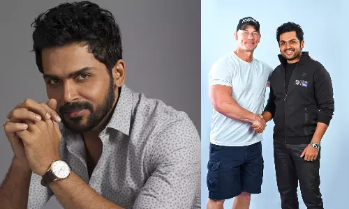 ஜான்சீனாவை நேரில் சந்தித்த நடிகர் கார்த்தி - என்ன காரணம் தெரியுமா?