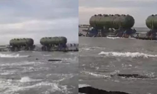 தரை தட்டி நிற்கும் இழுவை கப்பல்- கூடங்குளத்தில் பரபரப்பு