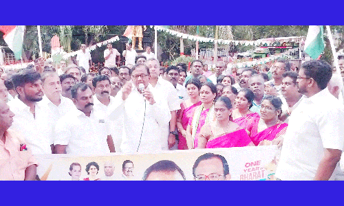 காங்கிரஸ் கட்சியினர் பேரணி