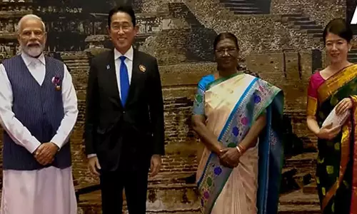 ஜி20 விருந்து - பாரம்பரிய இந்திய உடைகளில் பங்கேற்ற உலக தலைவர்களின் மனைவிகள்