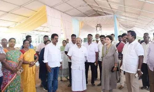 15-ந்தேதி மகளிர் உரிமைத் திட்டம் தொடக்கம்: காஞ்சிபுரத்தில் விழா நடக்கும் பணிகளை அமைச்சர், கலெக்டர் ஆய்வு