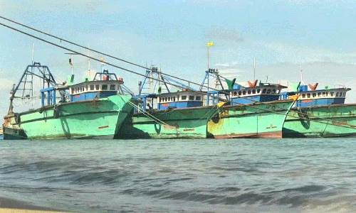 சூறைக்காற்றின் வேகம் குறைந்ததால் மீண்டும் கடலுக்கு சென்ற மீனவர்கள்