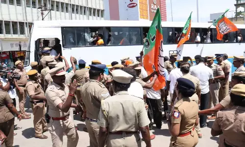 இந்து சமய அறநிலையத்துறை அலுவலகத்தை முற்றுகையிட முயன்ற பா.ஜ.க வினர் கைது